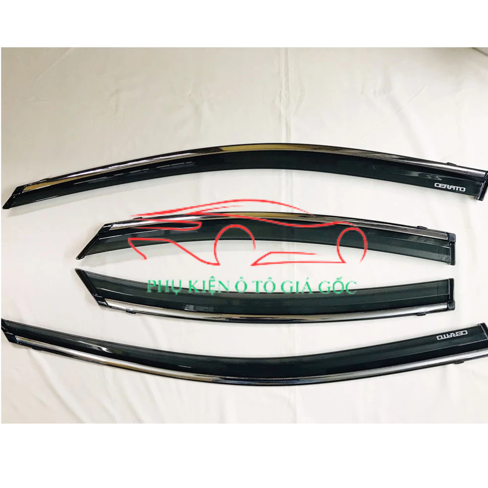 Vè che mưa xe Kia Cerato đời 2014 - 2018, 2019 - 2023 Chỉ Mạ Crom cao cấp, vừa khít 4 cánh cửa