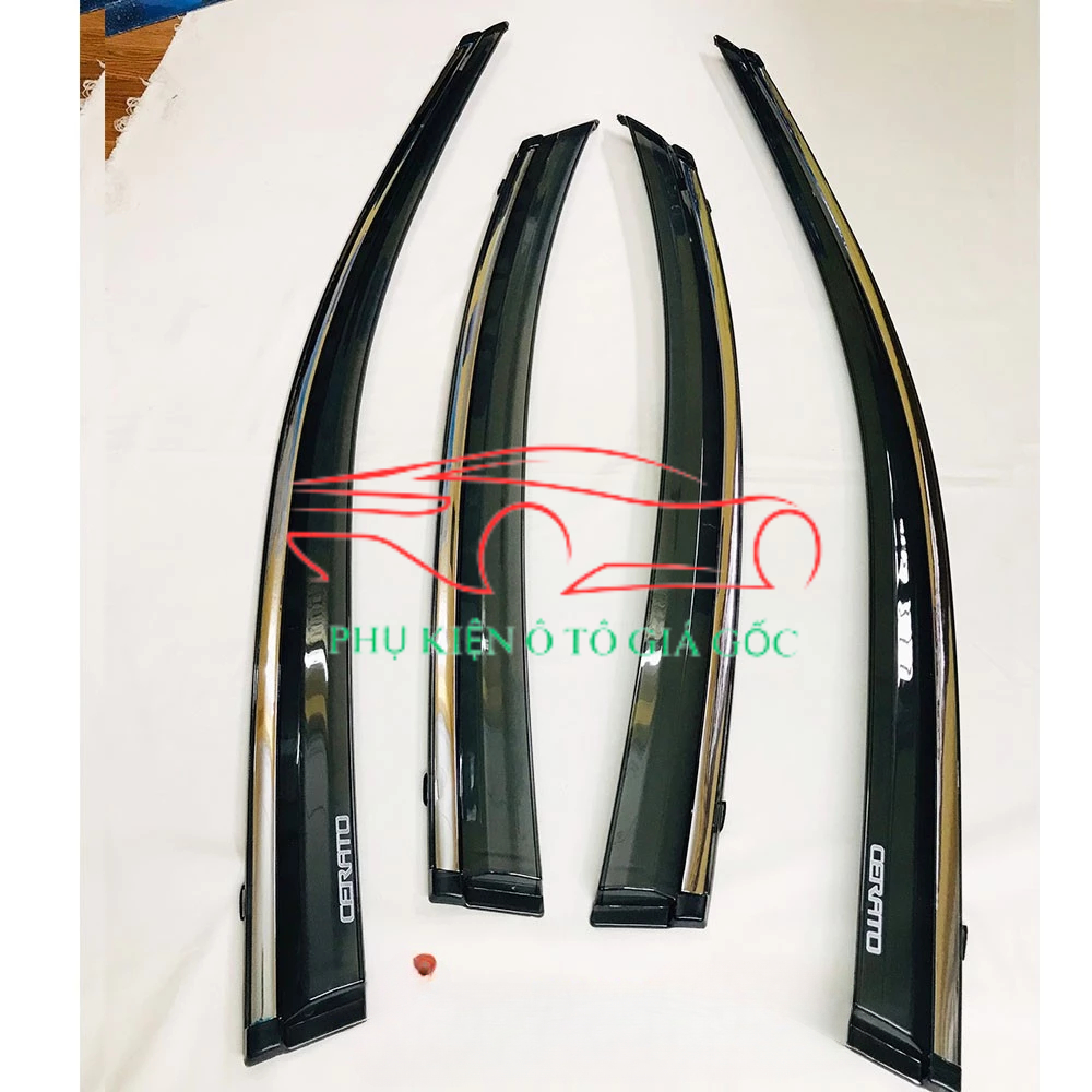 Vè che mưa xe Kia Cerato đời 2014 - 2018, 2019 - 2023 Chỉ Mạ Crom cao cấp, vừa khít 4 cánh cửa