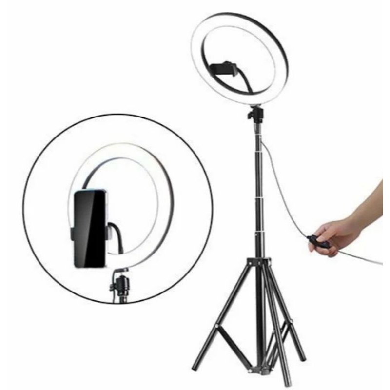 Đèn livestream size 33cm kèm (chân 2m1 ). hỗ trợ chụp ảnh chuyên nghiệp .