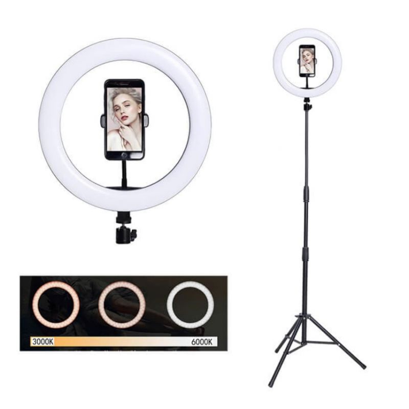 Đèn livestream size 33cm kèm (chân 2m1 ). hỗ trợ chụp ảnh chuyên nghiệp .