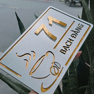 BẢNG, BIỂN SỐ NHÀ. Alu Bạc Xước + Mica, số nổi alu gương ngoài trời