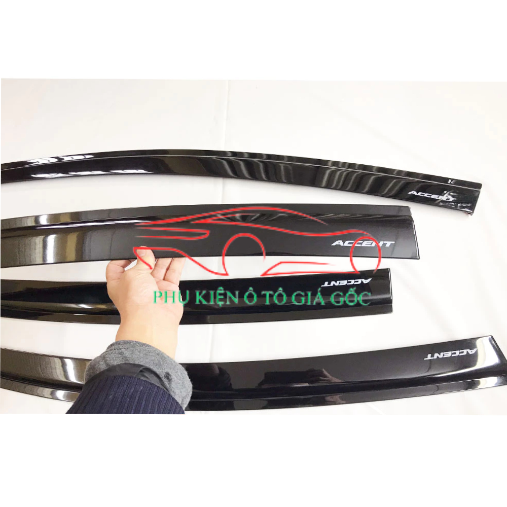 Vè che mưa xe Hyundai Accent đời 2018 -2023, 2024 - HIỆN NAY Nhựa Đen Thái cao cấp, dày dặn, sáng bóng