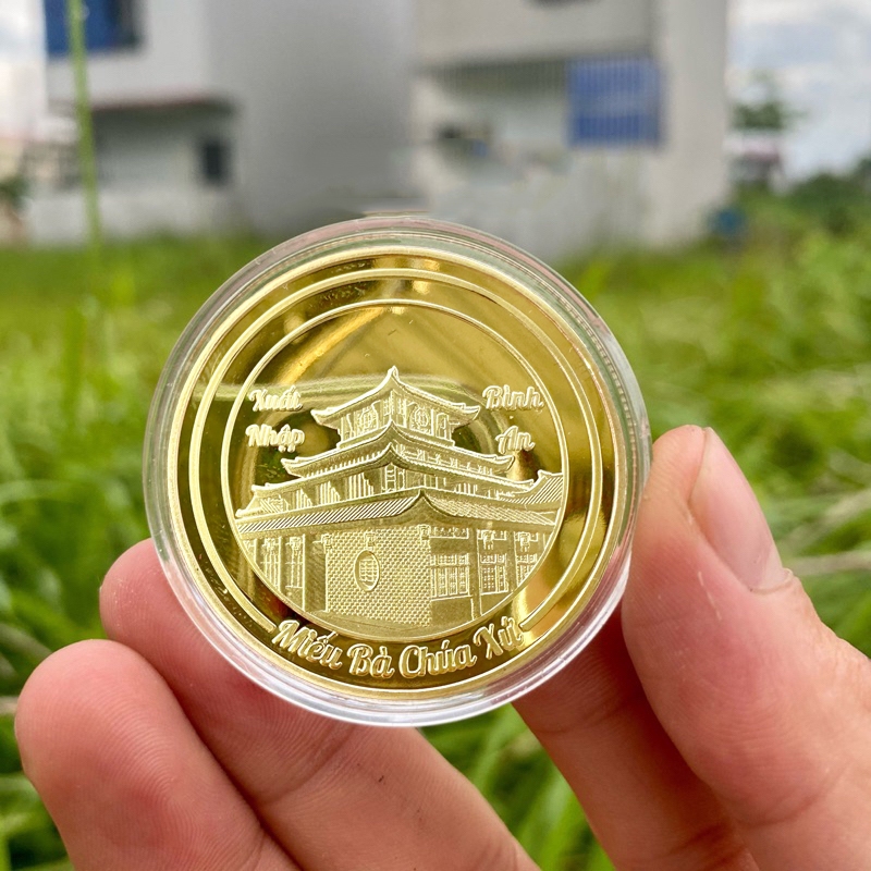 Túi Lộc Đồng Xu Bà Chúa Xứ Núi Sam Châu Đốc Mạ Vàng, dành cho người làm ăn mua bán 🌸RƯỚC LỘC🌸