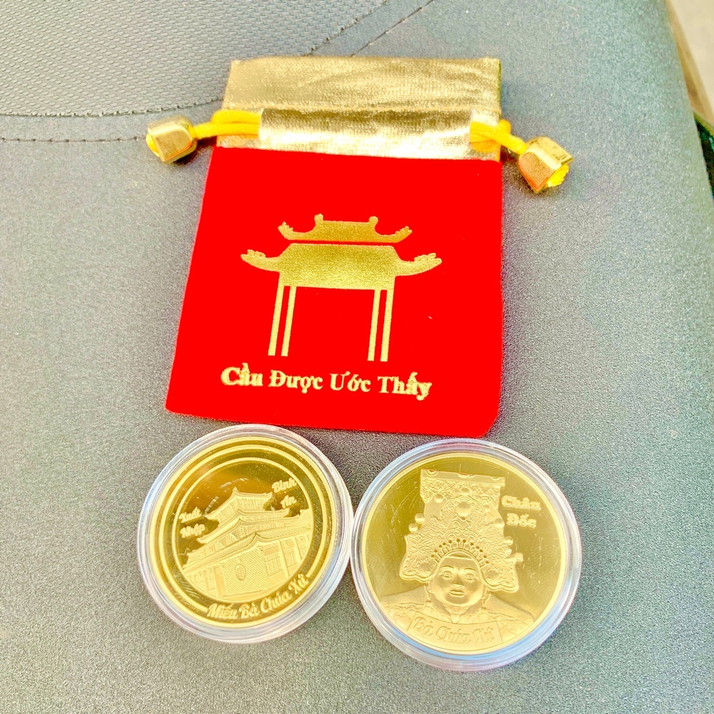 Túi Lộc Đồng Xu Bà Chúa Xứ Núi Sam Châu Đốc Mạ Vàng, dành cho người làm ăn mua bán 🌸RƯỚC LỘC🌸
