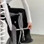 Quần dài ống rộng kaki cạp chun lưng cao 4 sọc thắt dây nơ Quần ống suông nữ đen trắng thể dục thể thao T445G MONOKA