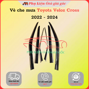 Vè che mưa xe Toyota Veloz Cross 2022 - 2025 Chỉ INOX 6 chi tiết cao cấp, dày dặn, sáng bóng