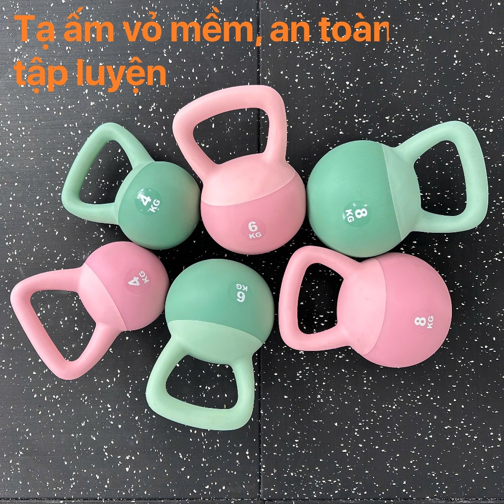 Tạ ấm, Tạ chuông vỏ mềm Không Chấn Thương, Không Vỡ - Lõi cát sắt 4KG/ 6KG/ 8KG 1 Quả