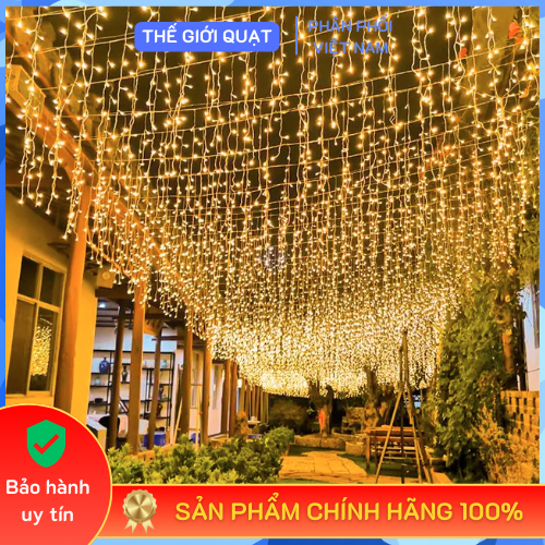 [HỎA TỐC] Dây đèn led rèm thả 4m/6m/8m/12m sợi rũ 60cm màu vàng & đủ ...