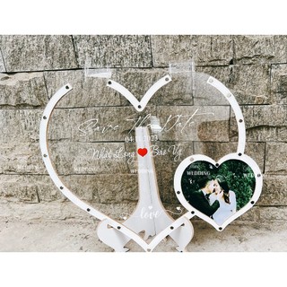 Tranh Rót Cát Heart Shape – Tranh Ký Tên Wedding – Mẫu Sang