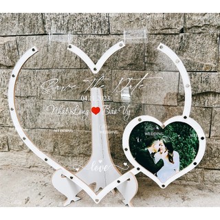 Tranh Rót Cát Heart Shape – Tranh Ký Tên Wedding – Mẫu Sang
