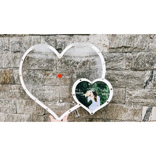 Tranh Rót Cát Heart Shape – Tranh Ký Tên Wedding – Mẫu Sang