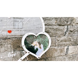 Tranh Rót Cát Heart Shape – Tranh Ký Tên Wedding – Mẫu Sang