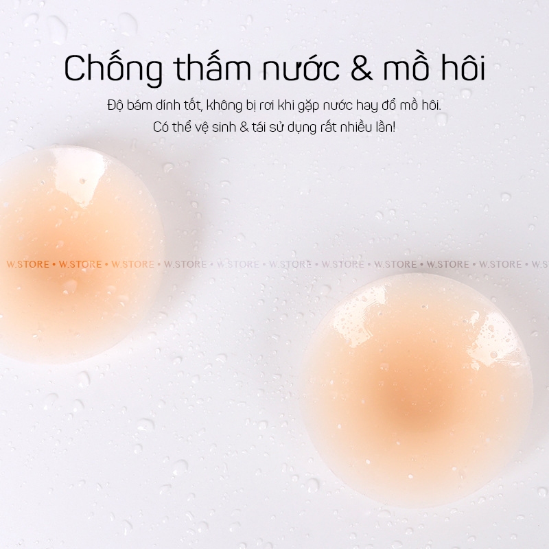 Ảnh Miếng Dán Nhũ Hoa Silicon Siêu Mỏng - Chống Thấm Nước & Mồ Hôi - Tái Sử Dụng Nhiều Lần - Latex By WSTORE 3