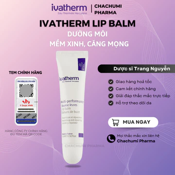 Son Dưỡng Môi Ivatherm Lip Balm - Dưỡng Môi Mềm Xinh, Căng Mọng 15ml