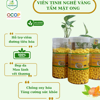Hộp 500 gram - Viên tinh nghệ vàng tẩm mật ong Yên Sơn - OCOP 4 sao - đẹp da, chống lão hoá.