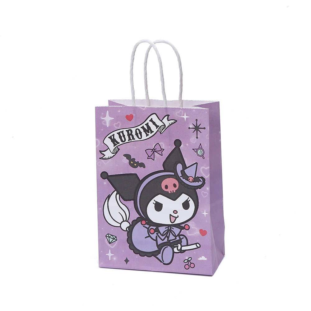 Set 5 Túi giấy Kraft Túi gói quà tặng kẹo cho trẻ em Kuromi Túi quà cầm tay hoạt hình dễ thương Tiệc sinh nhật