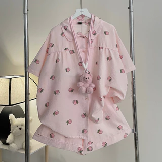 Bộ đồ ngủ nữ, đồ mặc nhà mùa hè Jemcloset ,chất vải Đũi Hàn mịn, form dáng rộng thoải mái PAMMI - 8181