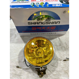 Đèn tròn inox ShangShan thay bóng H3 đèn gầm đèn trợ sáng ô tô tải 2 màu trắng, vàng.