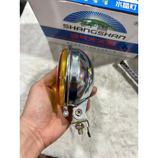 Đèn tròn inox ShangShan thay bóng H3 đèn gầm đèn trợ sáng ô tô tải 2 màu trắng, vàng.