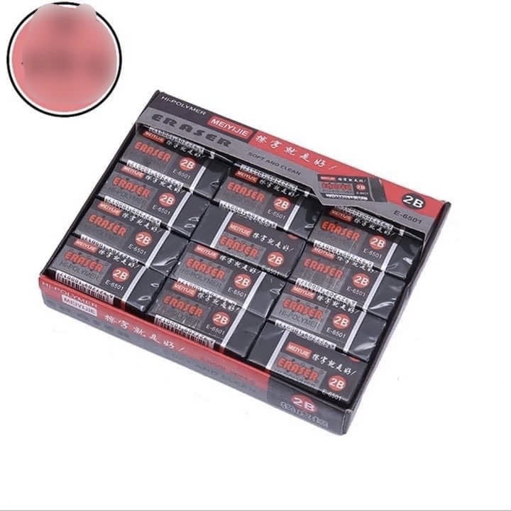 3 Tẩy bút chì ERASER màu đen tiện dụng,sạch sẽ,tiện dùng.