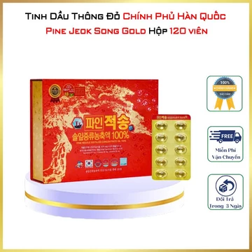 Tinh Dầu Thông Đỏ Chính Phủ Hàn Quốc Pine Jeok Song Gold 120 Viên Hỗ Trợ Người Tiểu Đường, Mõ Máu