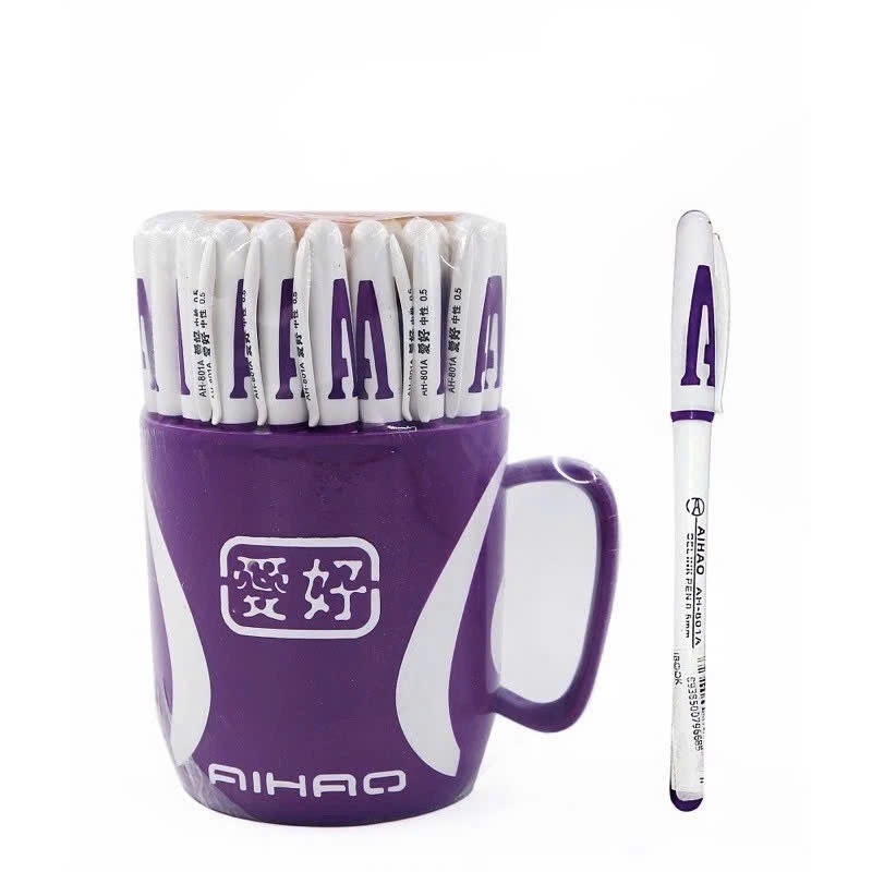 Bút nước chữ A cốc 48cái (xanh, đỏ, đen, tím)