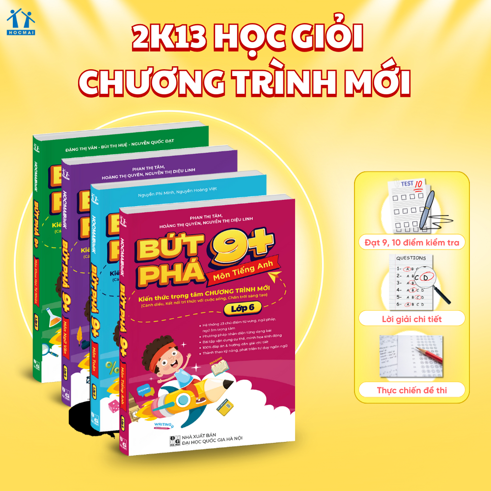 Ảnh Combo 4 sách Bứt phá 9+ lớp 6 môn Toán, Anh, Văn, KHTN - học giỏi chương trình mới, bội thu điểm 10 1