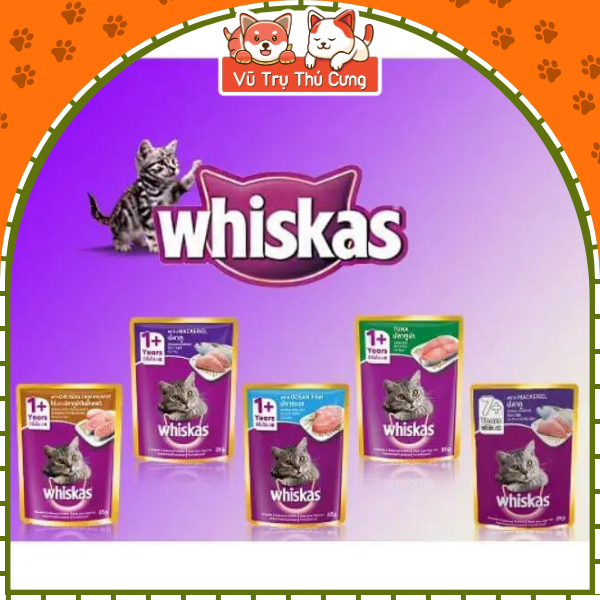 Pate Whiskas Adult dạng Gói dành cho Mèo Trưởng Thành trên 12 tháng