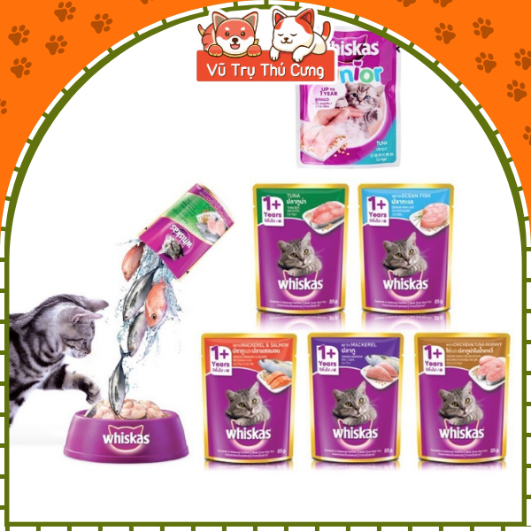 Pate Whiskas Adult dạng Gói dành cho Mèo Trưởng Thành trên 12 tháng