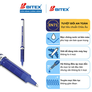 Bút lông bi Bitex R03 mực xanh ngòi 0.5mm (1 cây)