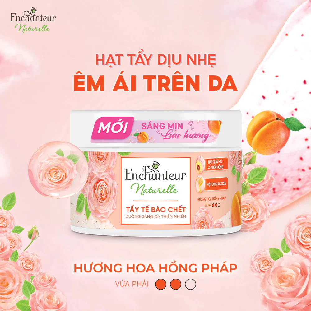 Tẩy tế bào chết thiên nhiên dưỡng sáng da Enchanteur Naturelle 250g - Live