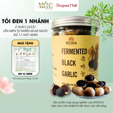Tỏi đen cô đơn 1 nhánh cao cấp thượng hạng ủ thảo dược lên men tự nhiên 65 ngày Mộc Lành, hộp 250g
