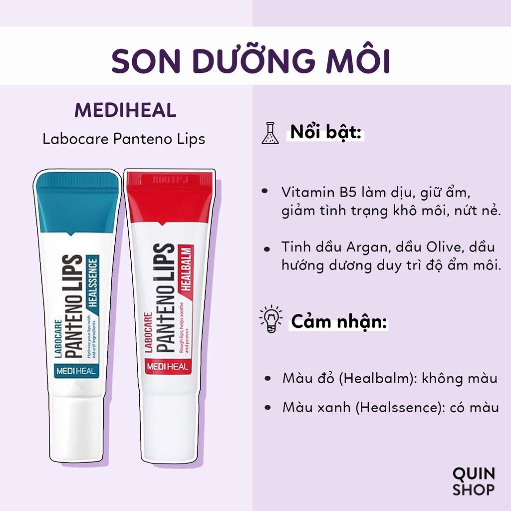 Son Dưỡng, Tẩy Da Chết Giảm Thâm Môi, Bong Tróc Mediheal Labocare Panteno Lips Healbalm