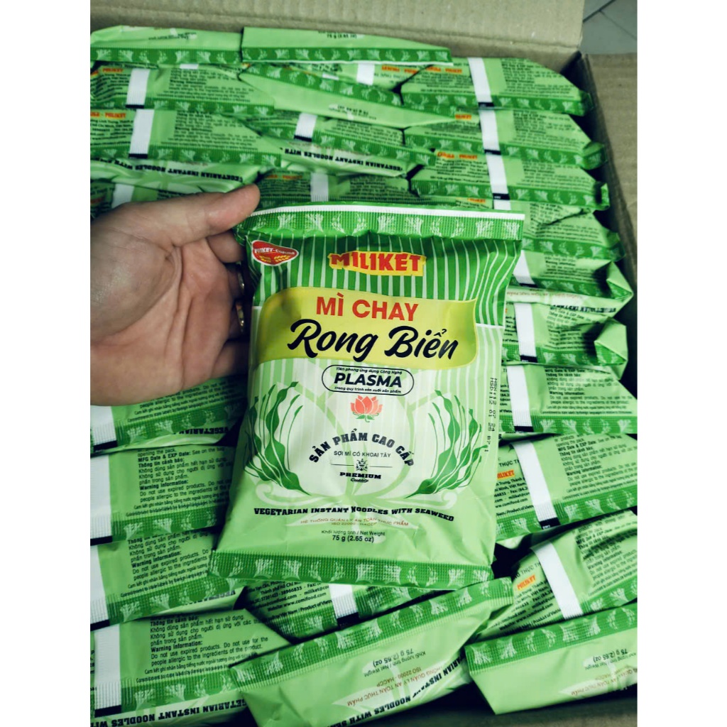 Thùng 30 gói mì chay Rong Biển MILIKET 75g