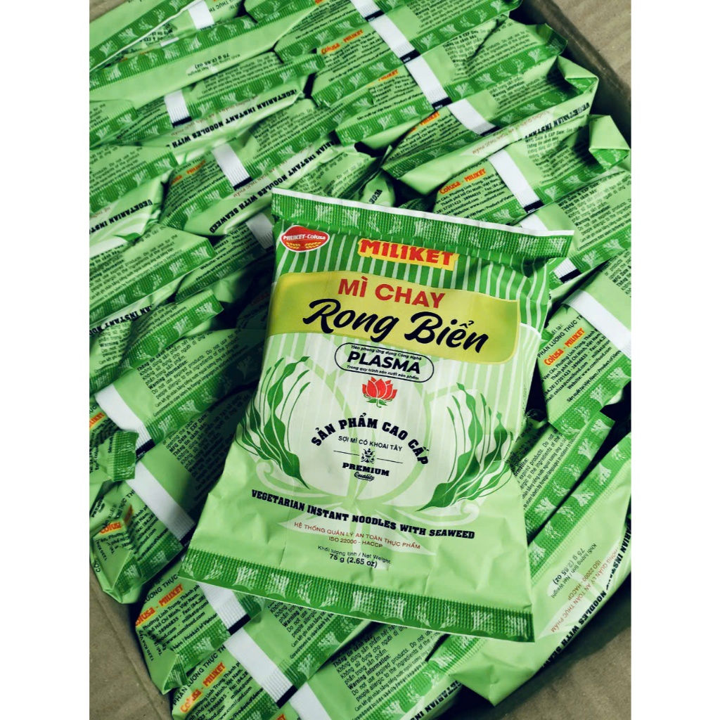 Thùng 30 gói mì chay Rong Biển MILIKET 75g
