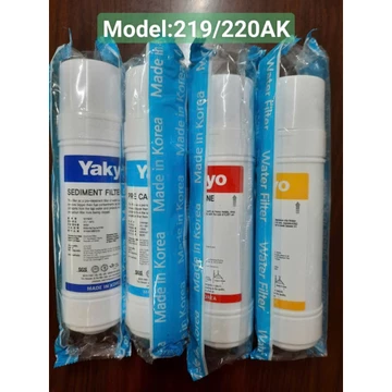 Combo 4 lõi lọc nước Nano Yakyo - Model 219/220AK (1: Lõi lọc thô; 2: Carbon đầu; 3: lõi Nano; 4: Hidrogen Alkaline)