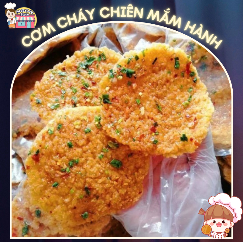 《Combo 20 Túi》Cơm Cháy Chiên Mắm Hành Giòn Đậm Vị - Cơm Cháy Mắm Hành - Đồ Ăn Vặt NGON STORE
