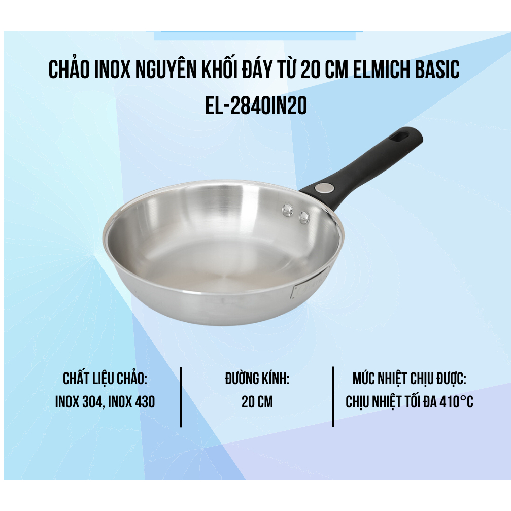 Chảo inox cán nhựa Elmich 20cm | Shopee Việt Nam