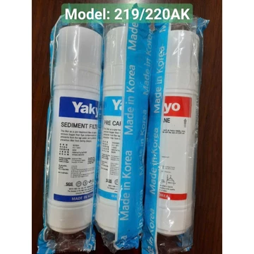 Combo 3 lõi lọc Yakyo model 219/220AK (1: Lõi lọc thô; 2: Carbon đầu; 3: lõi Nano)