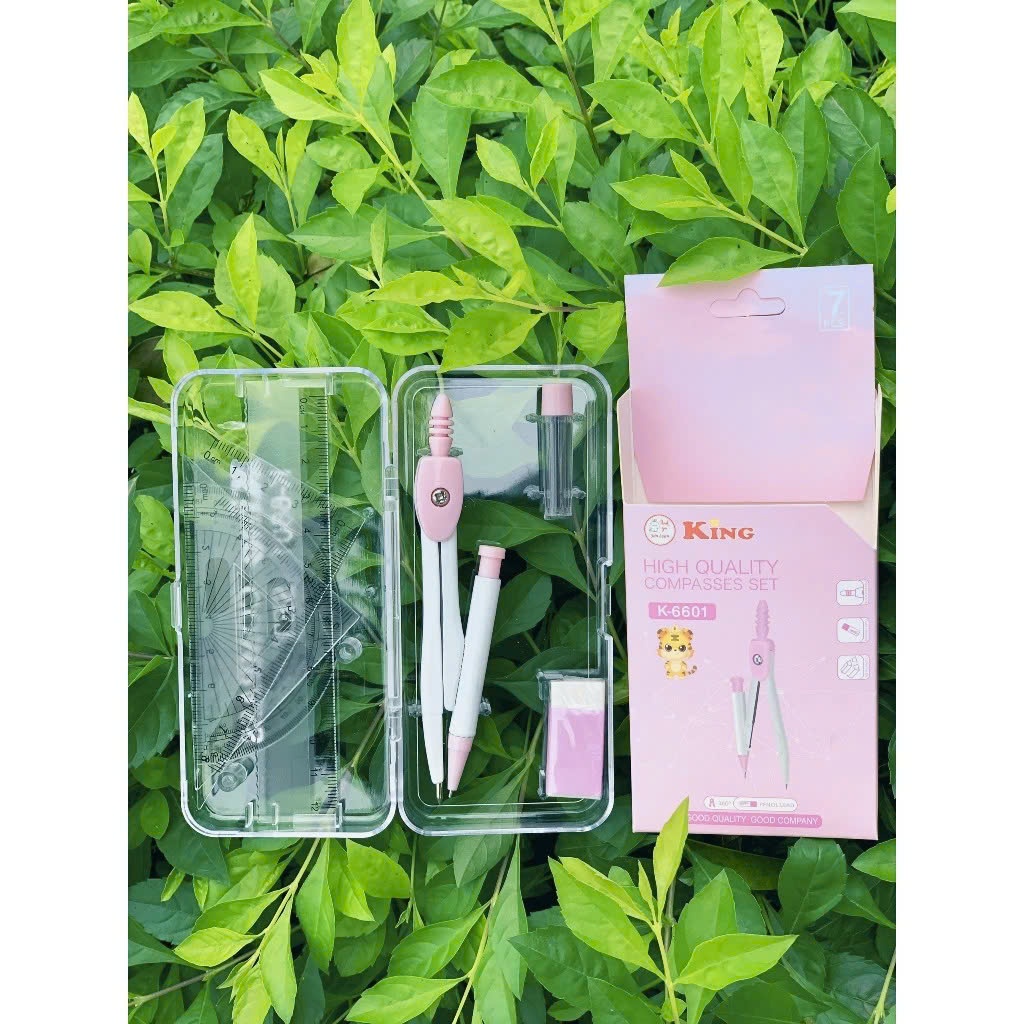 Set Bộ Compa Chì Kim 7 Chi Tiết KingSL Phù Hợp Cho Học Sinh, Văn Phòng