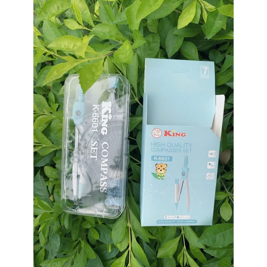 Set Bộ Compa Chì Kim 7 Chi Tiết KingSL Phù Hợp Cho Học Sinh, Văn Phòng