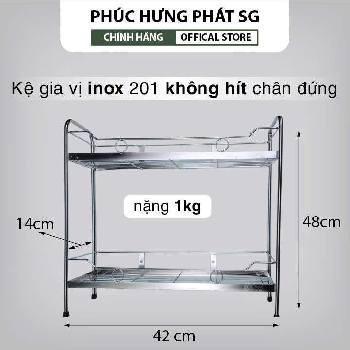 Kệ gia vị Inox 201 và 304 cao cấp, Kệ nhà bếp VŨ KHẢI- 40cm,50cm treo ...