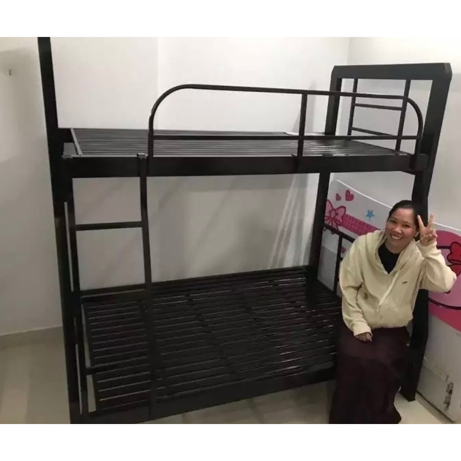 Giường sắt 2 tầng hộp 4x8 cao cấp, sơn tĩnh điện bền đẹp không rỉ sét