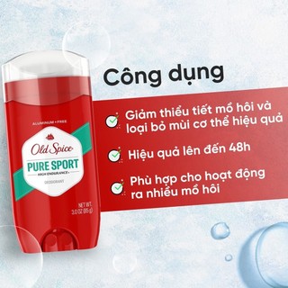Sáp khử mùi Old Spice Deodorant giúp ngăn mùi cơ thể và giảm tiết mồ hôi (85g)