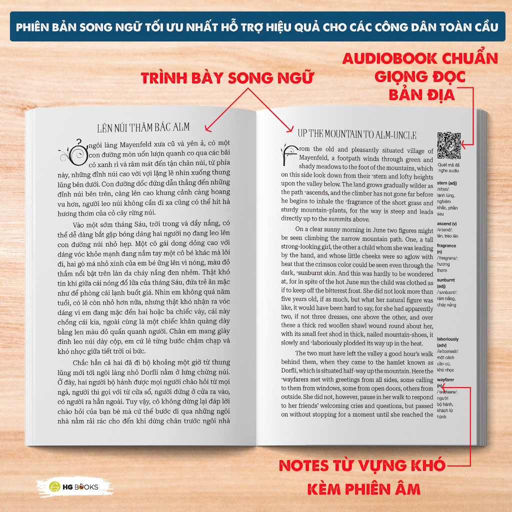 Ảnh Sách Song Ngữ Kinh Điển Heidi Có Note Từ Vựng Tặng Kèm File Nghe Truyện Thiếu Nhi Giáo Dục 4