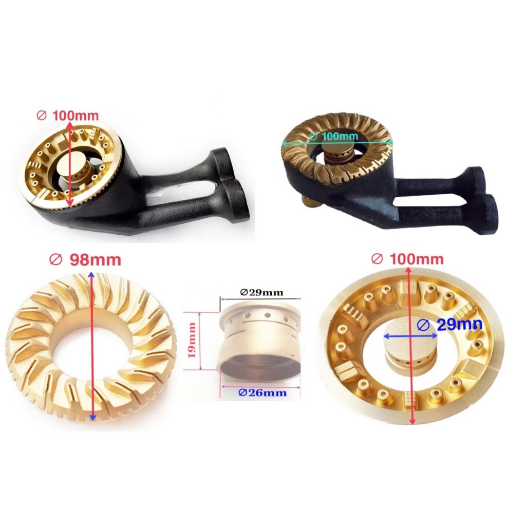 Ống điếu bếp gas gang đôi Ø 100mm / họng bếp gas âm dương
