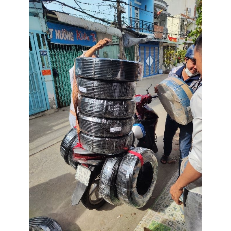 Cuộn 200m ống LDPE 12mm (kích cỡ 10*12mm, độ dày 1mm, là ống cứng dẻo, không phải ống mềm), nhựa ldpe nguyên sinh 100%