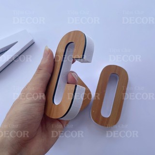 Chữ Nổi Nâu Vân Gỗ Nhạt 10cm dày 15mm T1 In Hoa Dán Tường Trang Trí Tiệm - Chữ 3D Decor Biển quảng cáo  Fomex Alu