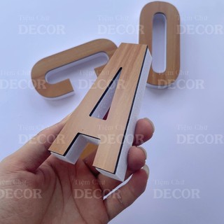 Chữ Nổi Nâu Vân Gỗ Nhạt 10cm dày 15mm T1 In Hoa Dán Tường Trang Trí Tiệm - Chữ 3D Decor Biển quảng cáo  Fomex Alu