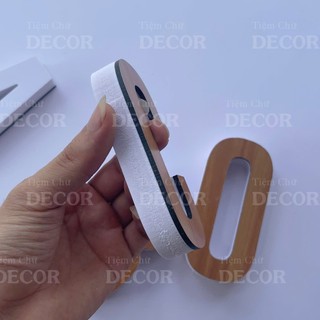 Chữ Nổi Nâu Vân Gỗ Nhạt 10cm dày 15mm T1 In Hoa Dán Tường Trang Trí Tiệm - Chữ 3D Decor Biển quảng cáo  Fomex Alu